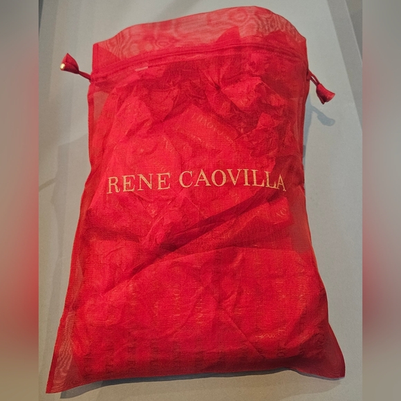 Rene Caovilla red mesh shoe dust bag and heel replacements and tissue paper - Picture 2 of 6